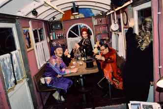 Munich Kammerspiele Backstage with Sebastian Brandes, Johanna Eiworth, Dennis Fell-Hernandez, Frangiskos Kakoulakis, and Johanna Kappauf at Wer immer hofft stirbt singend