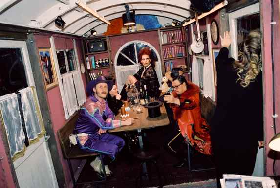 Munich Kammerspiele Backstage with Sebastian Brandes, Johanna Eiworth, Dennis Fell-Hernandez, Frangiskos Kakoulakis, and Johanna Kappauf at Wer immer hofft stirbt singend