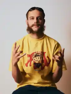 Paul Fontheim with a fake beard at the Otto-Falckenberg-Schule